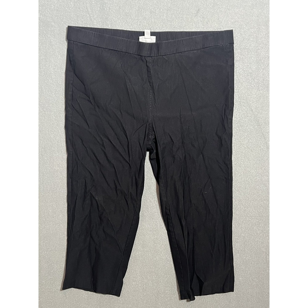 Fashion Bug Women's Plus Size 22W Black Pull On Capri Cropped Pants‎ Elastic